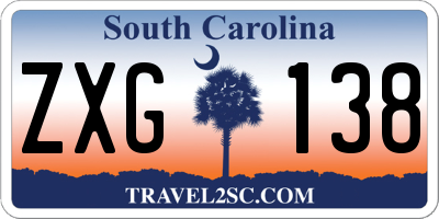 SC license plate ZXG138