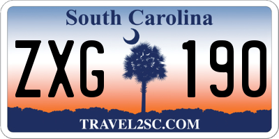 SC license plate ZXG190