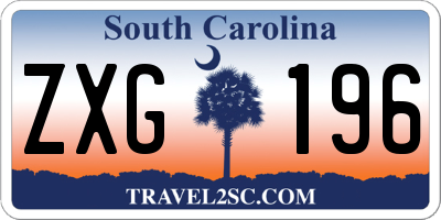 SC license plate ZXG196