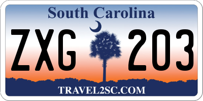 SC license plate ZXG203