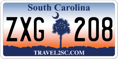 SC license plate ZXG208
