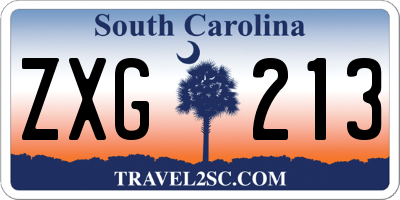 SC license plate ZXG213