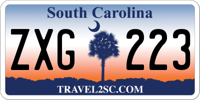 SC license plate ZXG223