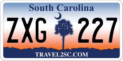 SC license plate ZXG227