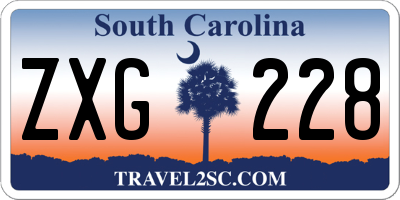SC license plate ZXG228