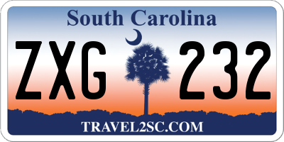 SC license plate ZXG232