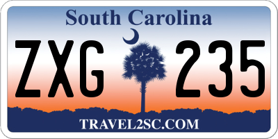 SC license plate ZXG235