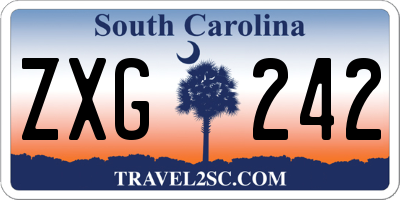 SC license plate ZXG242