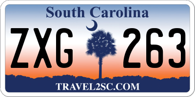 SC license plate ZXG263
