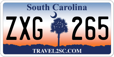 SC license plate ZXG265