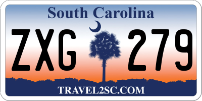SC license plate ZXG279