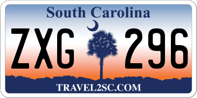 SC license plate ZXG296