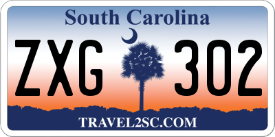 SC license plate ZXG302