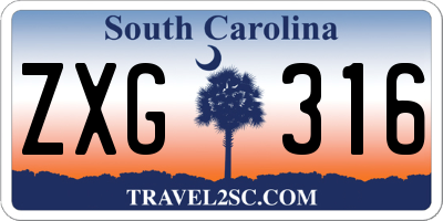 SC license plate ZXG316