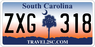 SC license plate ZXG318