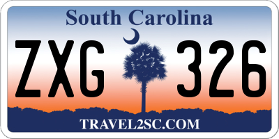 SC license plate ZXG326