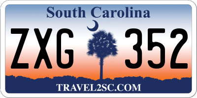 SC license plate ZXG352