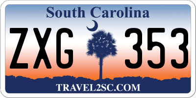 SC license plate ZXG353