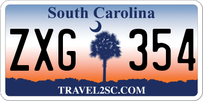SC license plate ZXG354