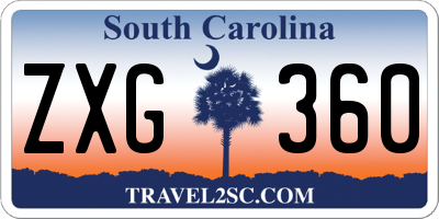 SC license plate ZXG360
