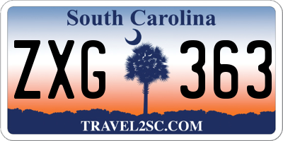 SC license plate ZXG363