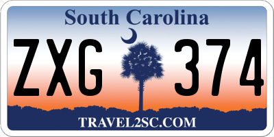 SC license plate ZXG374