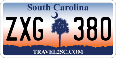 SC license plate ZXG380
