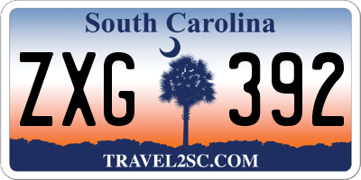 SC license plate ZXG392
