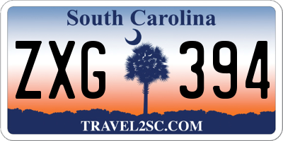 SC license plate ZXG394