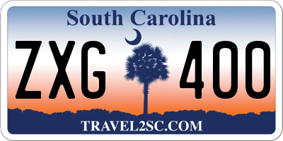 SC license plate ZXG400