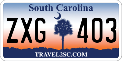 SC license plate ZXG403