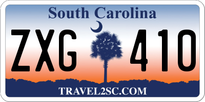 SC license plate ZXG410