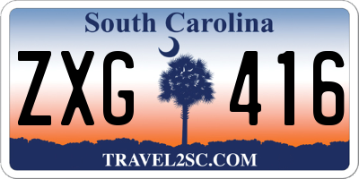 SC license plate ZXG416