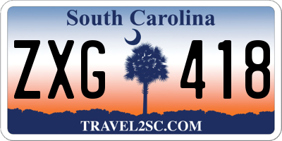 SC license plate ZXG418