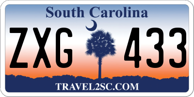SC license plate ZXG433