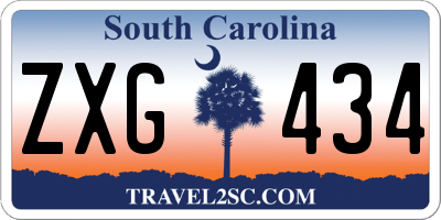 SC license plate ZXG434