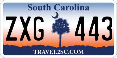 SC license plate ZXG443
