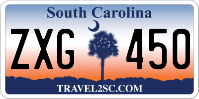SC license plate ZXG450