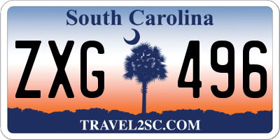 SC license plate ZXG496