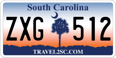 SC license plate ZXG512