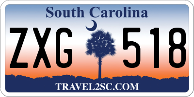 SC license plate ZXG518