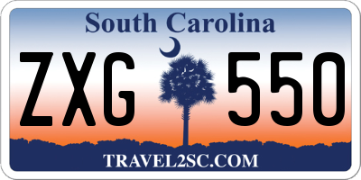 SC license plate ZXG550