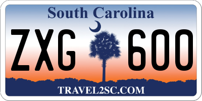 SC license plate ZXG600