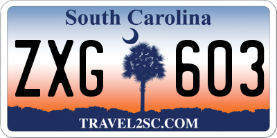 SC license plate ZXG603