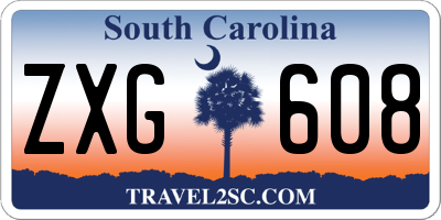 SC license plate ZXG608