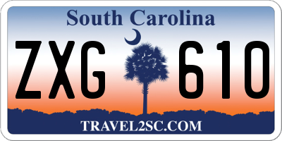 SC license plate ZXG610