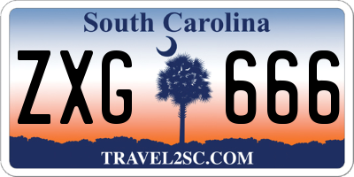 SC license plate ZXG666