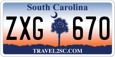 SC license plate ZXG670