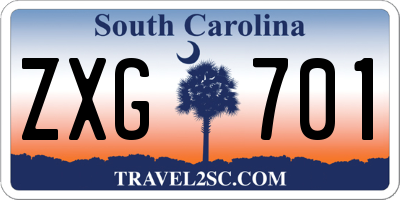 SC license plate ZXG701