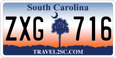 SC license plate ZXG716